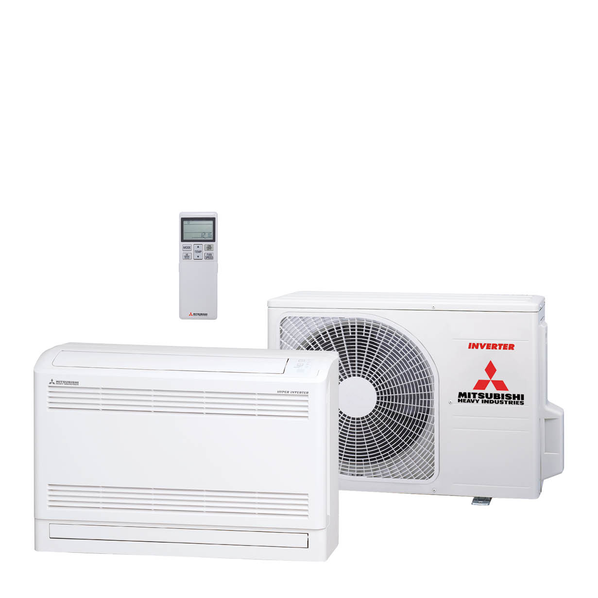 Vloer single-split set SRF25ZS-W 2,5 kW inclusief infrarood bediening